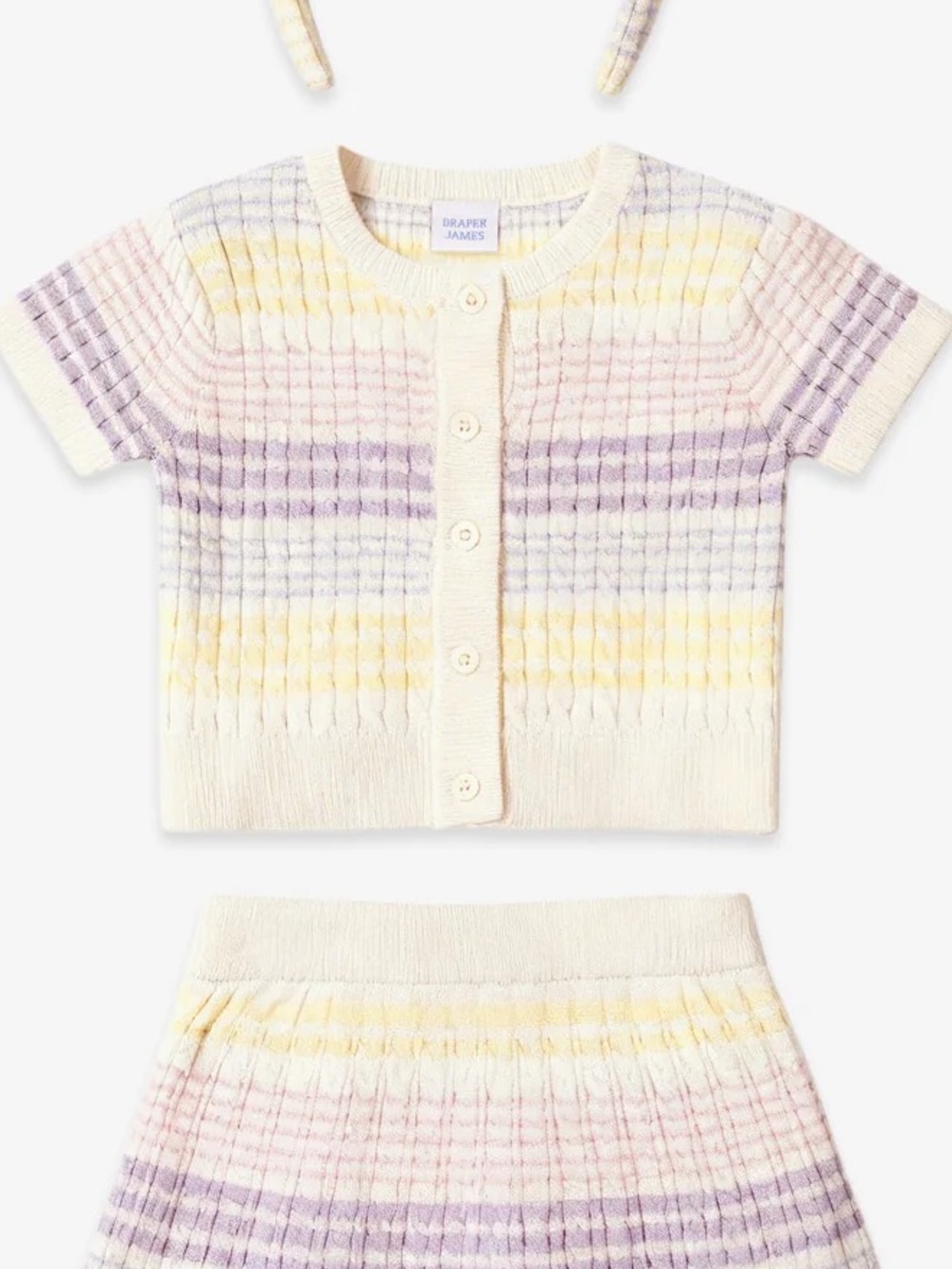Draper James Kids Sweater Short Sleeve Striped Top Cotton Pastel
